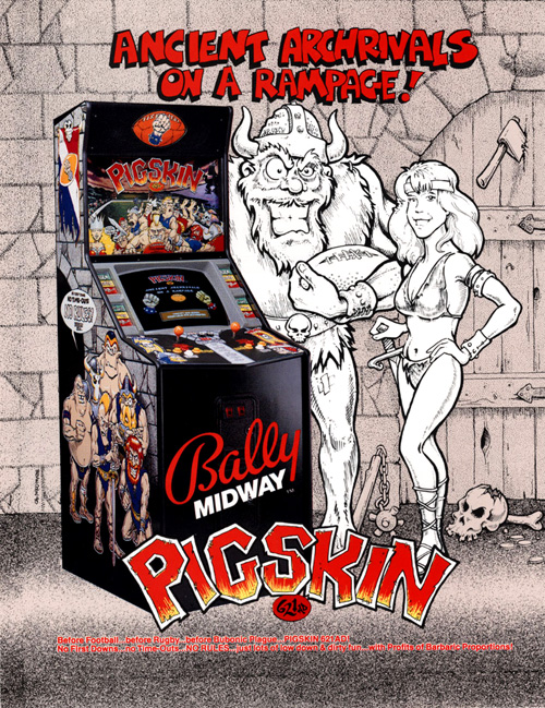 Pigskin 621 A.D. — 1990 at Barcade® | arcade flyer graphic