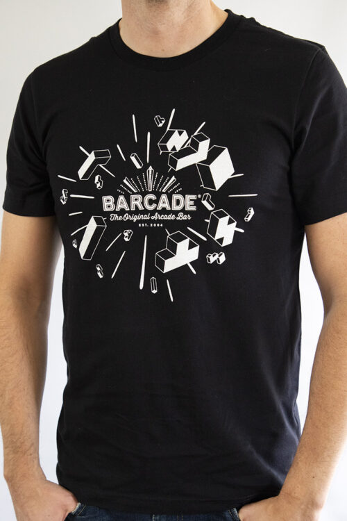 Barcade® | Tetris Anniversary T-Shirt - Black with white logo art