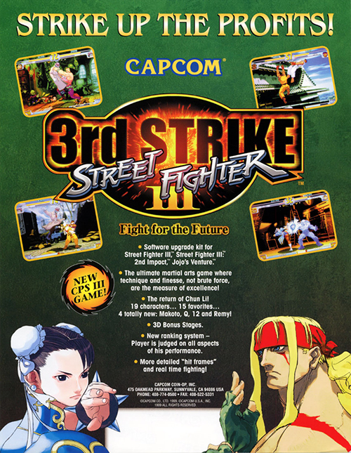 Street Fighter III: 3rd Strike — 1999 at Barcade® | arcade game flyer graphic