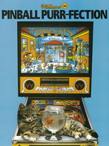 Bad Cats (pin) — 1989 at Barcade® in Brooklyn, NY | arcade video game flyer graphic