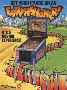 Earthshaker (pin) — 1989 at Barcade® in Detroit, MI | arcade video game flyer graphic