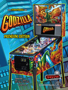 Godzilla (pin) — 2021 at Barcade® in Brooklyn, NY | arcade video game flyer graphic