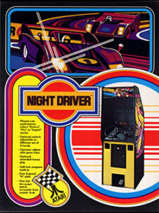 Night Driver — 1976 at Barcade® in New York, NY | arcade video game flyer graphic